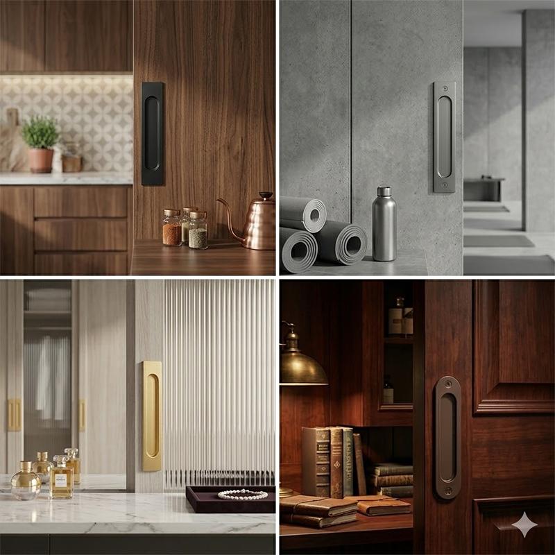 Furniture Joint Hardware - ** Punch Free Sliding Door Handle