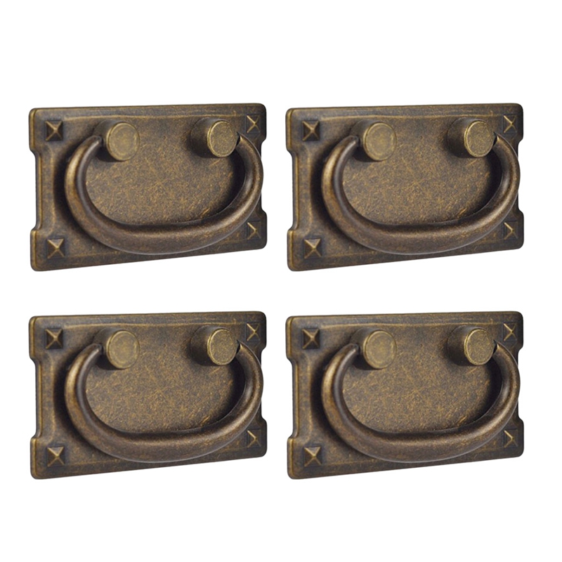 Furniture Joint Hardware - 4 Vintage Đồng Cổ Ngăn Kéo
