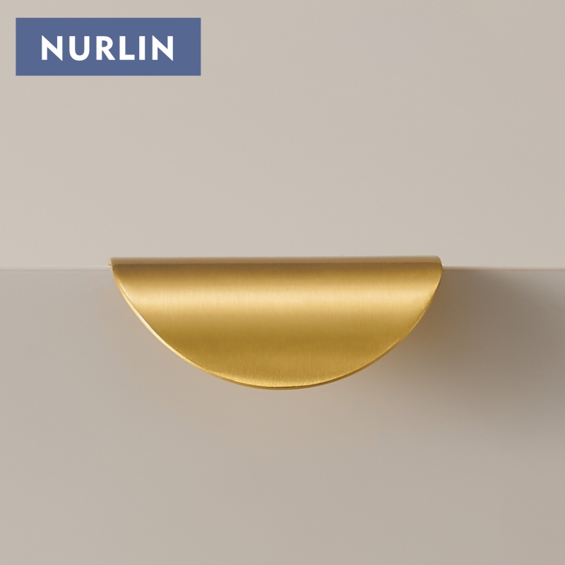Furniture Hardware Nut - Nurlin Brass Fold Short Edge Pull