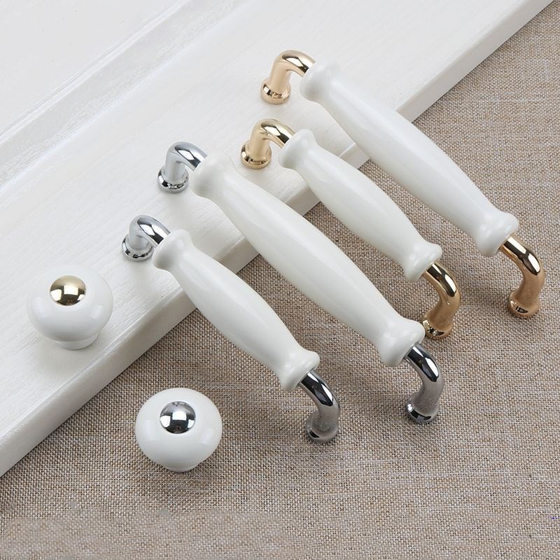 White Ceramic Door Handles Mod - đánh giá và giá Furniture Hardware Nut
